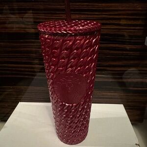 Starbucks Red Cable Knot Cold Tumbler